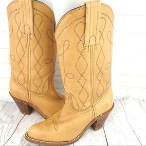 Frye | Vintage Embroidered Leather Cowgirl Cowboy Boots